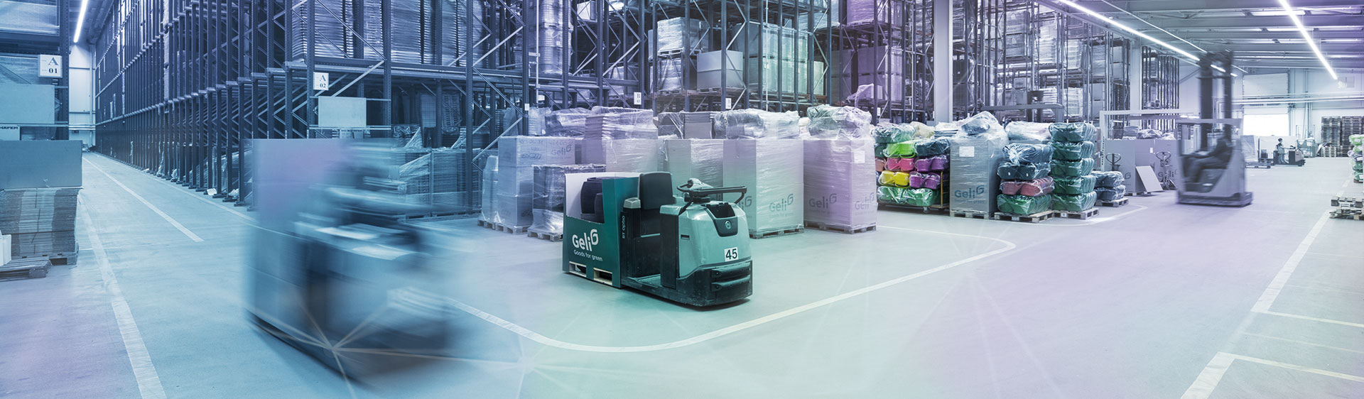 Geli Lager mit automatisierten Warenbewegungen